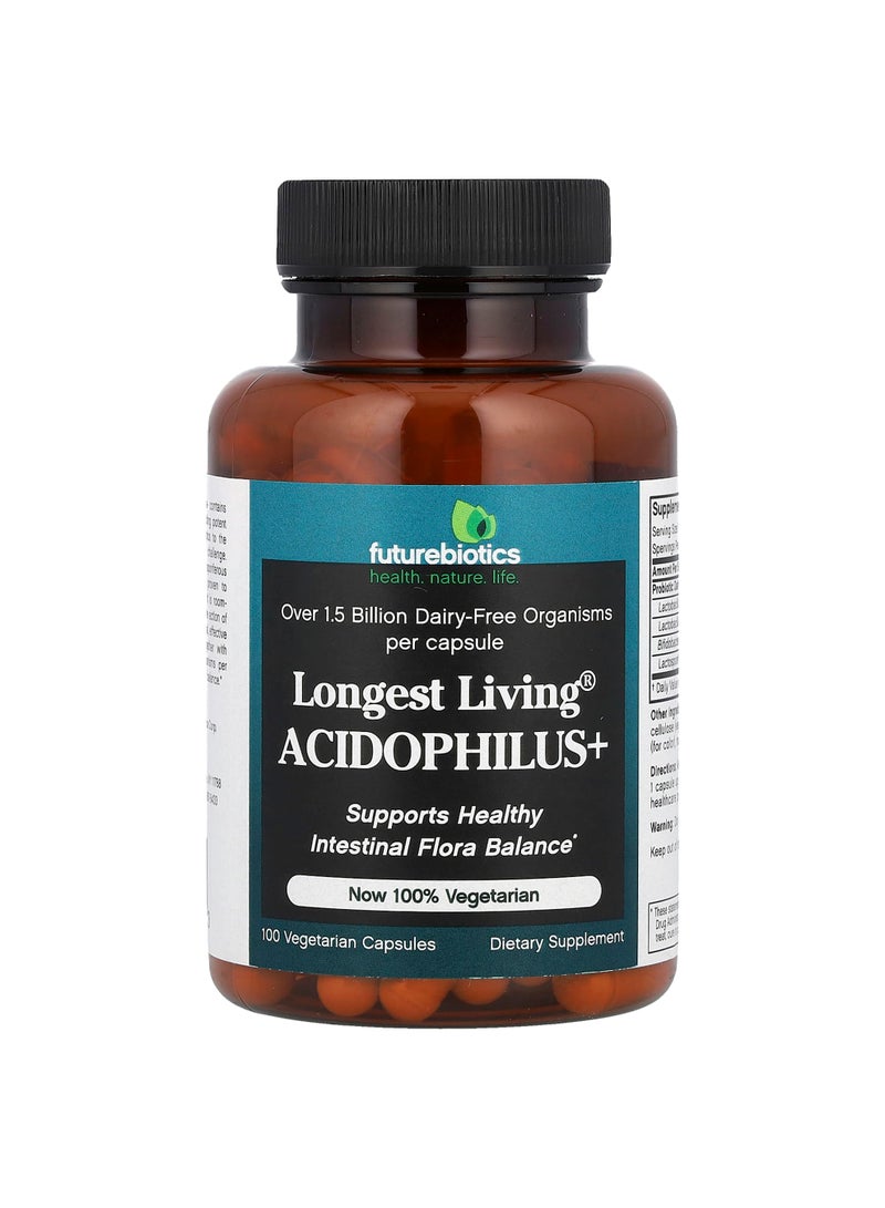 Longest Living Acidophilus+, 100 Vegetarian Capsules